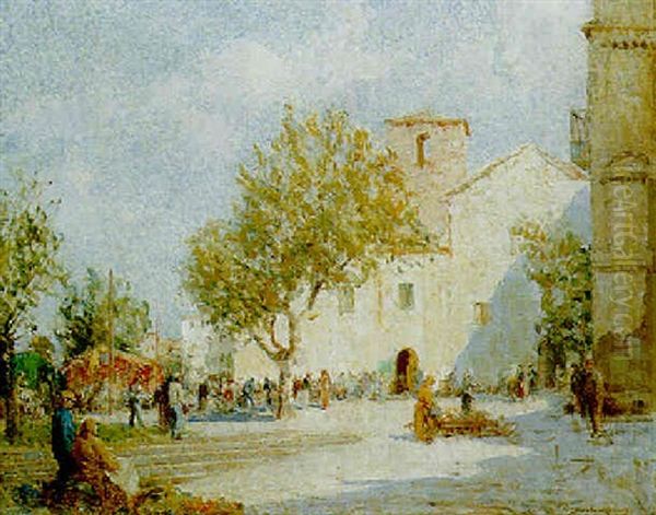 The Skittle Alley, Frejus Oil Painting by William Lee-Hankey