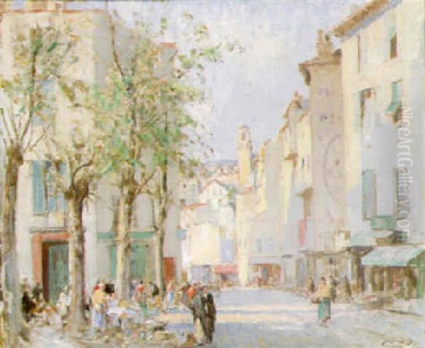 Allee De La Liberte, Cannes Oil Painting by William Lee-Hankey