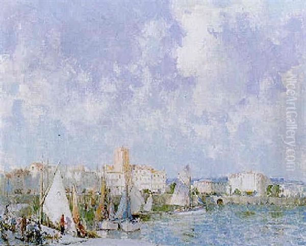 The Harbour, Montreuil Oil Painting by William Lee-Hankey