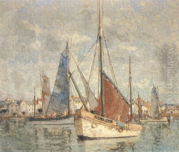 Tunny Boats In Harbour by William Lee-Hankey