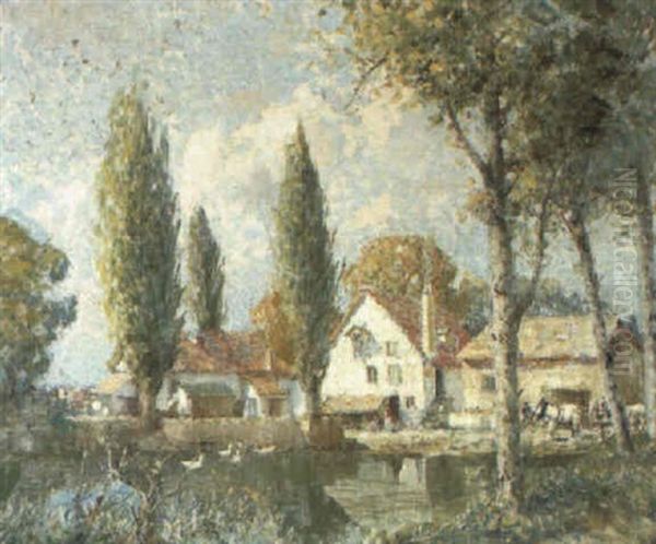 Mill In The Meadows Oil Painting by William Lee-Hankey