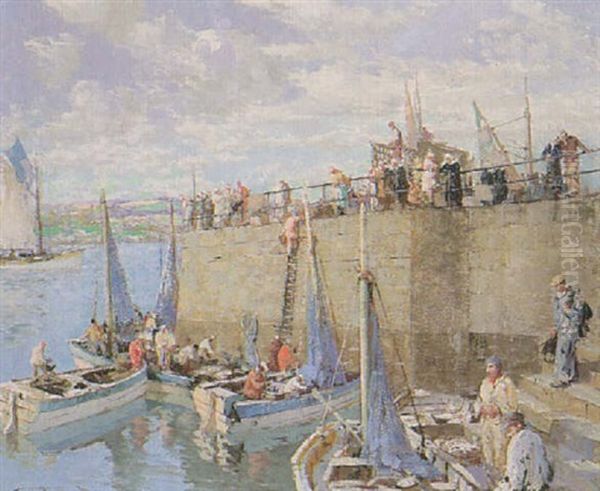 Sardine Fishers, Concarneau Oil Painting by William Lee-Hankey