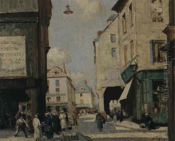 The Market, Dinant, Brittany Oil Painting by William Lee-Hankey