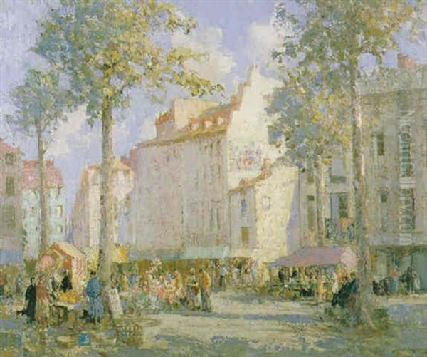 Market Day, Dieppe Oil Painting by William Lee-Hankey