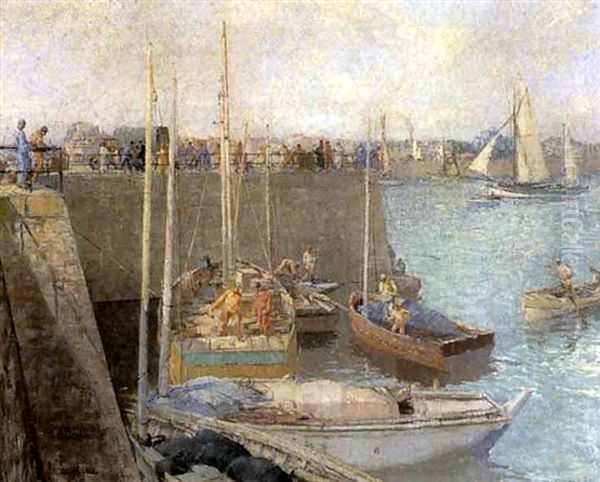 Mussel-boats, Concarneau Oil Painting by William Lee-Hankey