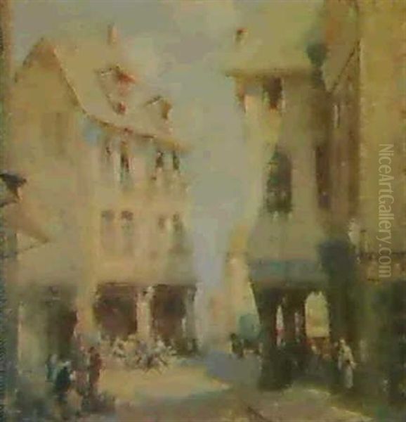 A Market Scene Oil Painting by William Lee-Hankey