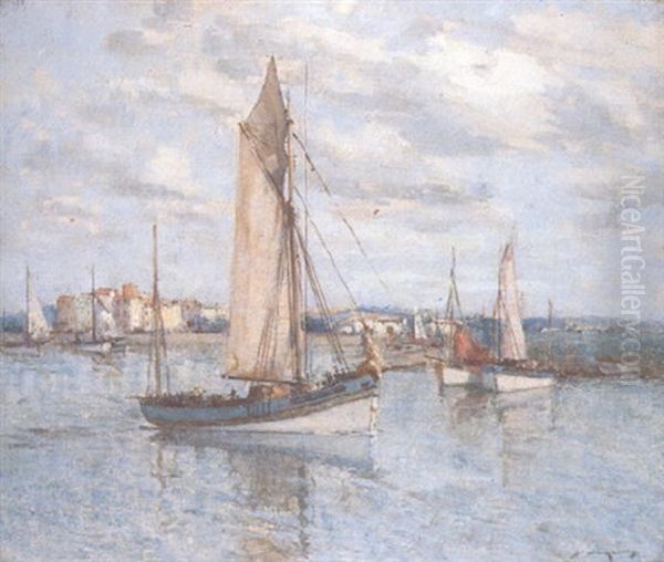 A Gentle Breeze, Concarneau Oil Painting by William Lee-Hankey