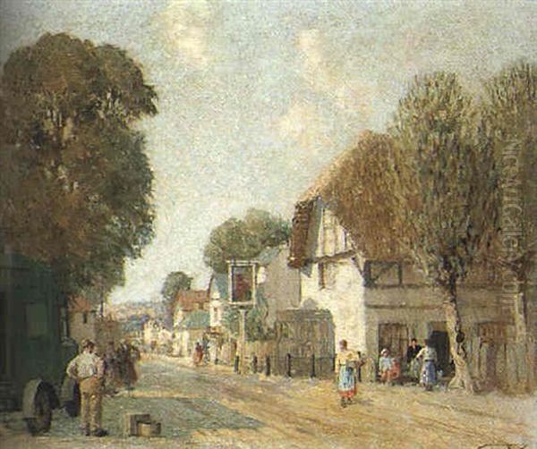 The Inn At Avebury Oil Painting by William Lee-Hankey