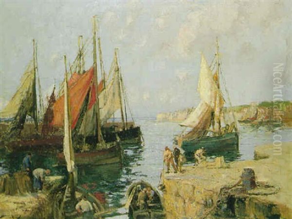 Bateau De Peche, La Rochelle Oil Painting by William Lee-Hankey