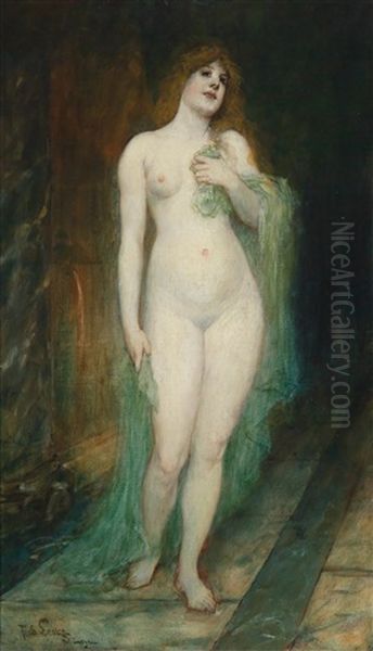 Weiblicher Akt Oil Painting by Ferdinand Leeke