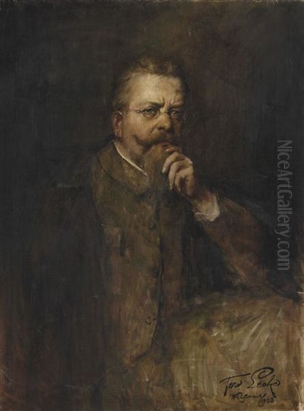 Herrenportrait Oil Painting by Ferdinand Leeke