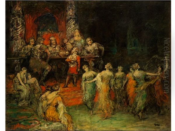 Der Zwergenkonig Oil Painting by Ferdinand Leeke