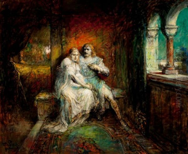 Lohengrin: Act Iii Oil Painting by Ferdinand Leeke