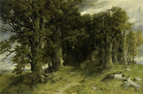 Prozession Im Wald Oil Painting by Ferdinand Leeke