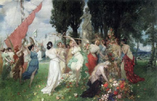 Fest Der Flora Oil Painting by Ferdinand Leeke