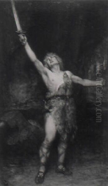 Siegfried Oil Painting by Ferdinand Leeke