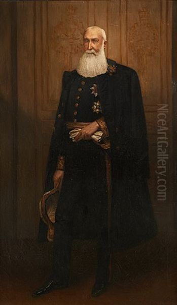 Portrait De Leopold Ii, Roi Des Belges Oil Painting by Joseph (Jef) Leempoels