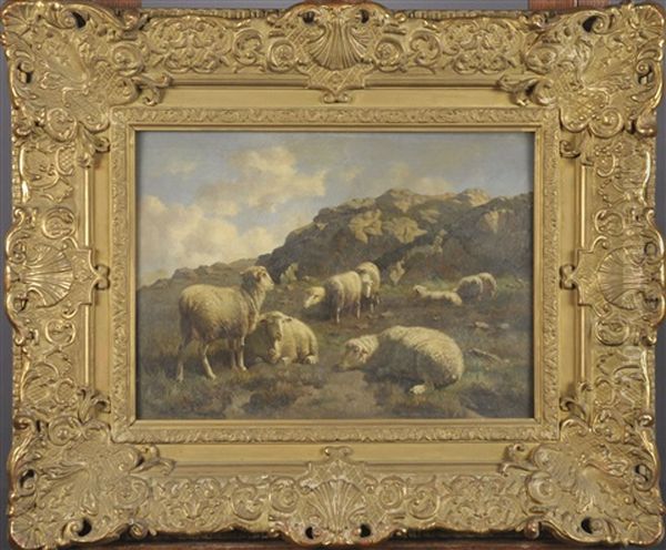 Moutons Dans Les Montagnes Oil Painting by Cornelis van Leemputten