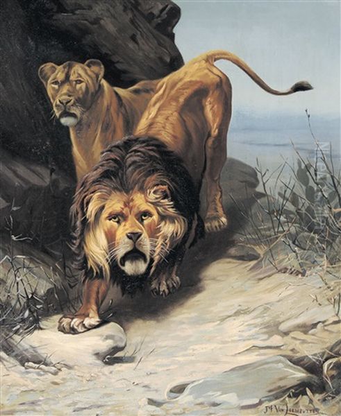 King Of The Desert Oil Painting by Jef Louis Van Leemputten