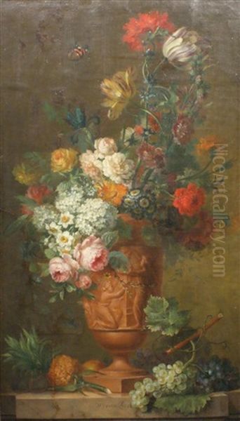 Stillife With Flowers Oil Painting by Willem van Leen