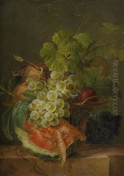 Fruktstilleben Oil Painting by Willem van Leen