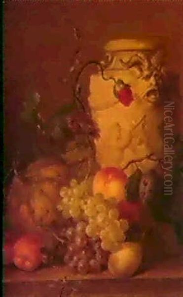 Nature Morte Au Fruit Et Au Vase De                         Clodion Oil Painting by Willem van Leen