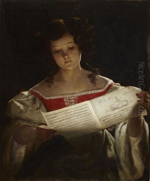 Euphemia, The Musician Oil Painting by Charles Lees