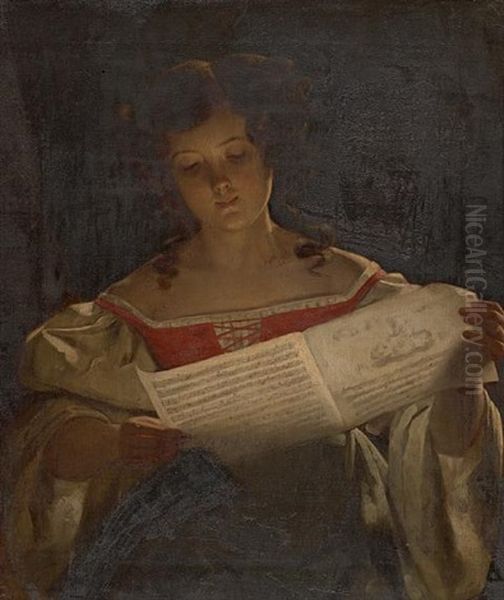 Euphemia, The Musician Oil Painting by Charles Lees