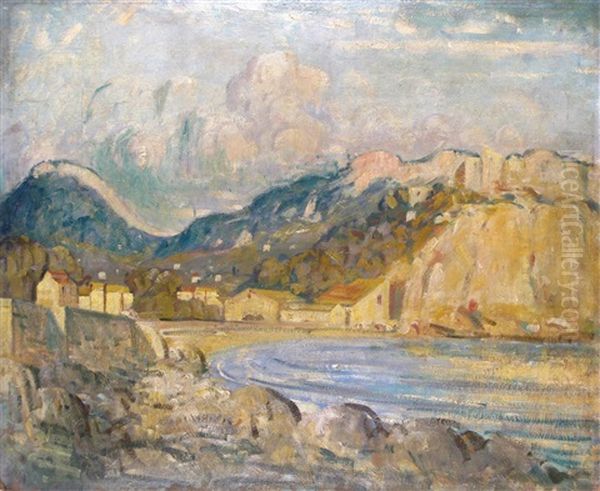 A Bay, The South Of France, Cassis Oil Painting by Derwent Lees