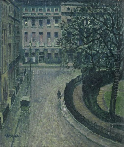 Fitzroy Square From Sickert's Old Studio Oil Painting by Derwent Lees