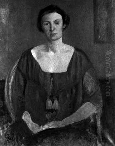 Portrait Of The Artist's Wife Oil Painting by Derwent Lees