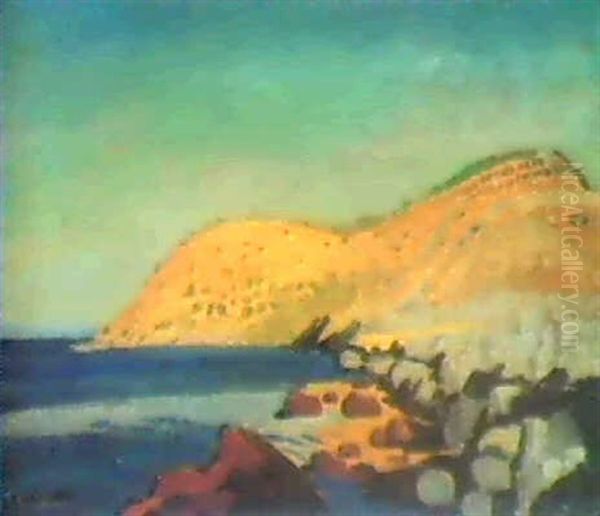 Coast At Collioure Oil Painting by Derwent Lees