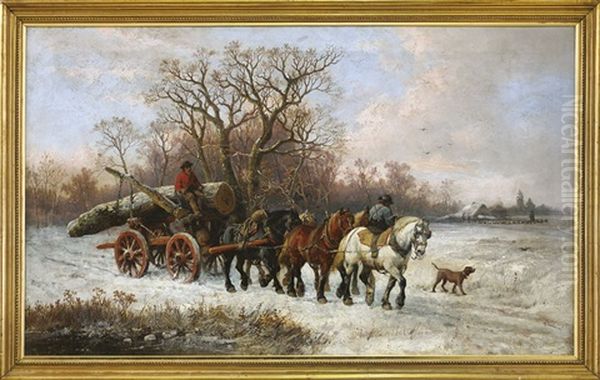 Carro Nella Neve Oil Painting by Alexis de Leeuw