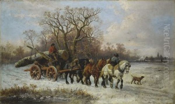 Carro Nella Neve Oil Painting by Alexis de Leeuw