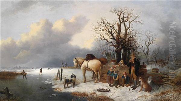 Winterfreuden Oil Painting by Alexis de Leeuw