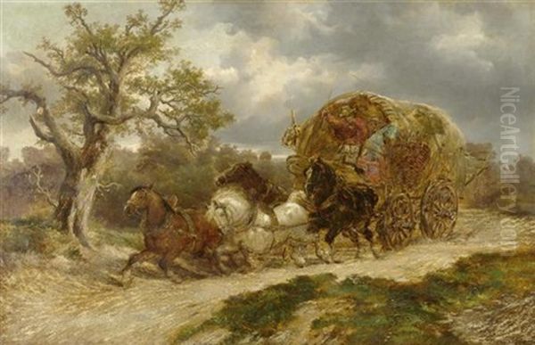 Kutschenfahrt Oil Painting by Alexis de Leeuw