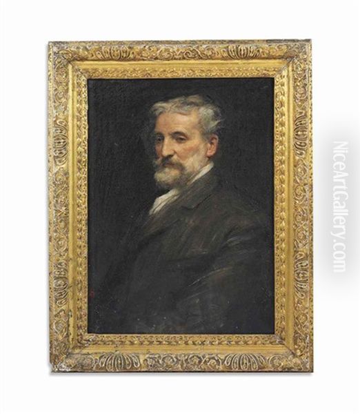 Portrait Of A Gentleman Identified As Edouard Lanteri (1848-1917) Oil Painting by Dorothea Lefano