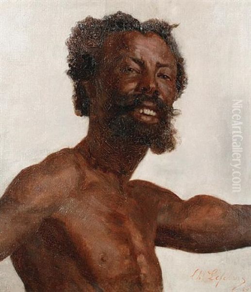 African Man (study) Oil Painting by Charles Lefebvre