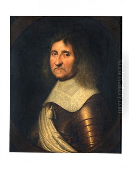 Portrait D'homme En Armure Oil Painting by Claude Lefebvre