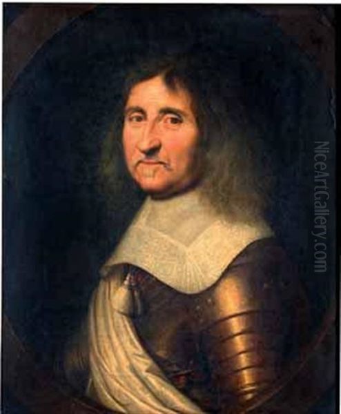 Portrait D'homme En Armure Oil Painting by Claude Lefebvre