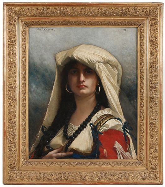 Portrait Of A Southern Woman Oil Painting by Jules Joseph Lefebvre