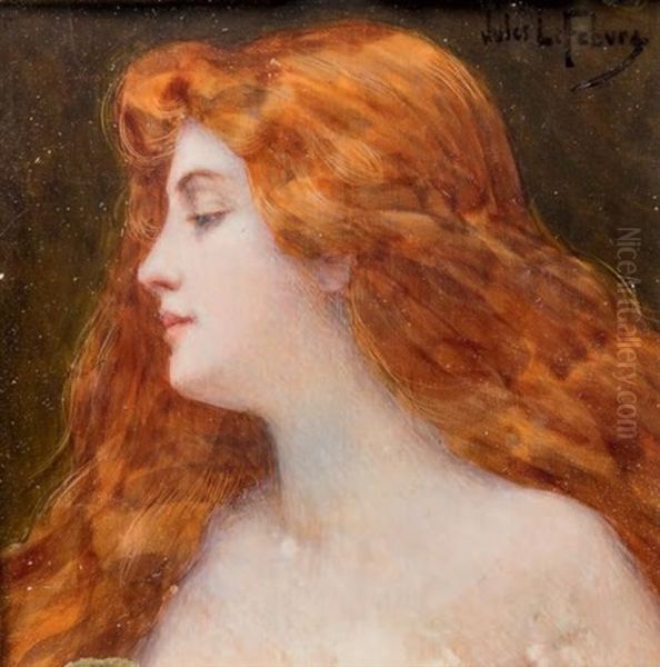 Portrait De Femme Aux Cheveux Roux Oil Painting by Jules Joseph Lefebvre