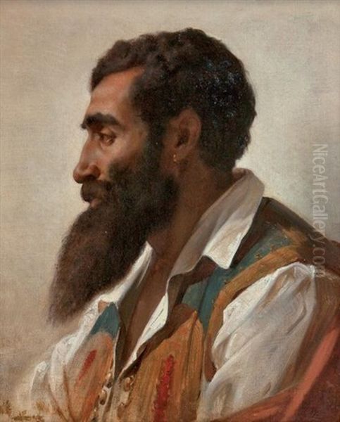 Portrait D'homme De Profil Oil Painting by Jules Joseph Lefebvre