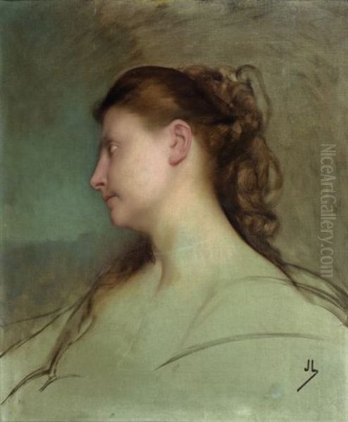 Portrait De Femme (sketch) Oil Painting by Jules Joseph Lefebvre