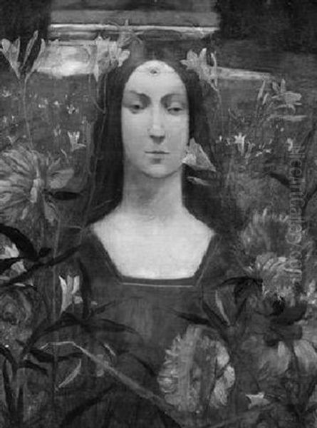 Brustbildnis Der Flora Oil Painting by Jules Joseph Lefebvre