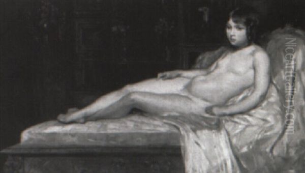 Reclining Nude Oil Painting by Jules Joseph Lefebvre