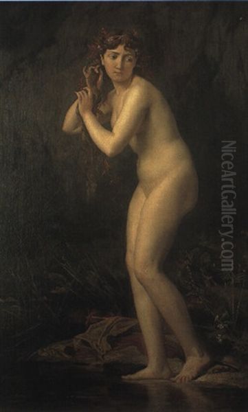 Bathing Nude Oil Painting by Jules Joseph Lefebvre