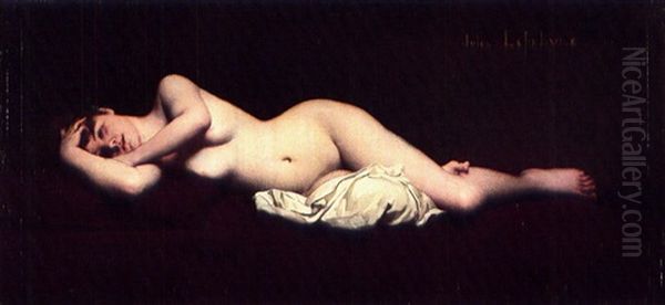 A Reclining Nude Oil Painting by Jules Joseph Lefebvre