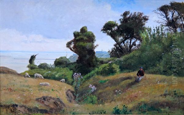 Villerville Oil Painting by Louis Valere Lefebvre