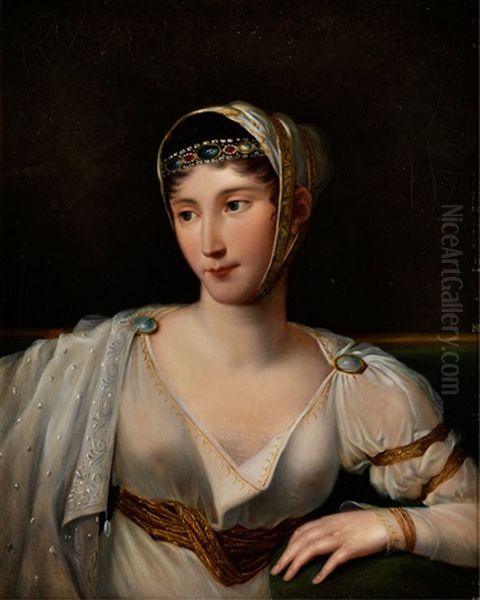 Bildnis Der Marie Pauline Bonaparte (1780 - 1825) Oil Painting by Robert Jacques Francois Faust Lefevre